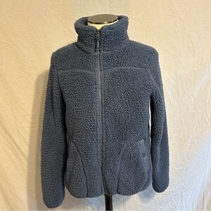 Free Country Sherpa Fleece Jacket Womens‎ S Blue  Pockets Full Zip Faux Fur Cozy